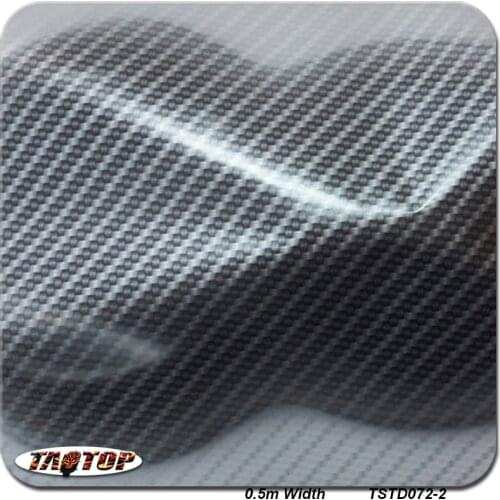 ITAATOP TSTD072-2 Silver Transparent Carbon Fiber Pattern 1m*10M Hydrographic Film Water Transfer Printing Film