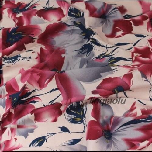 Super clear printed micro-elastic cotton linen cheongsam garment fabric