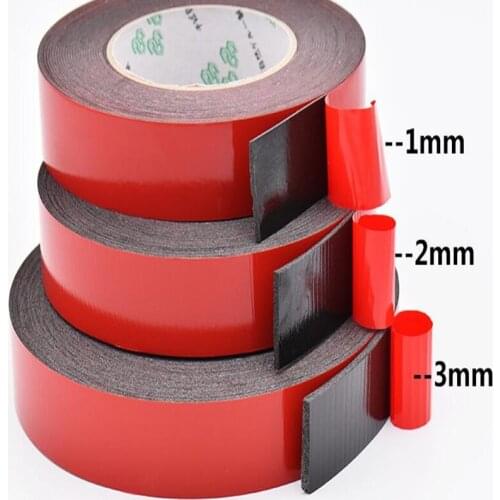 SZBFT 1-3mm thickness Black Super Strong Self Adhesive Foam Car Double Sided Tape Mobile phone dust-proof tape