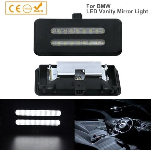 2X LED Vanity Mirror Light For BMW E60 E61 E90 E91 E92 X1 X3 X5 X6 LED Ceiling lights reading light Car Accessories Car Styling