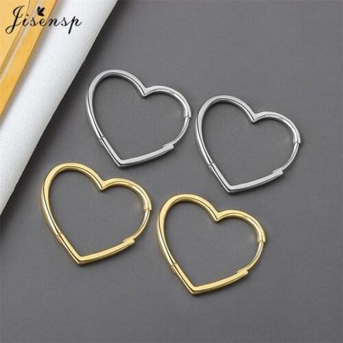 Unique Temperament Big Heart Hoop Earrings for Women Bijoux Korean Geometric Love Earring Statement Jewelry Night Club Gifts