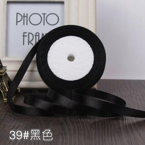 High quality 1CM Black Satin Ribbon 25Yards for DIY Bow Craft Decor Wedding Party Decoration Gift Wrapping Scrapbooking Supplies
