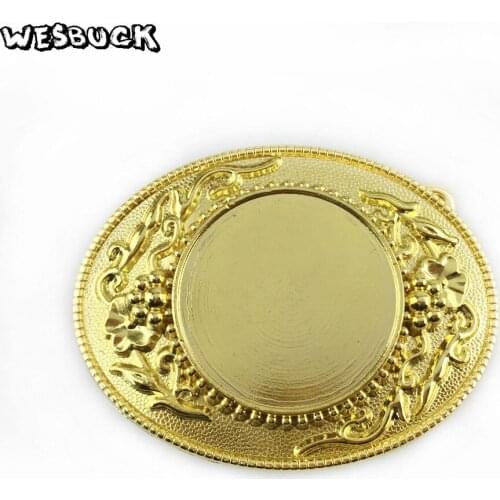 WesBuck Brand Gold Fashion Metal Carving Cowboy Belt Buckle Super Cool Jeans Accessories Fit 3.8CM-4CM Belt Best Man Women Gift