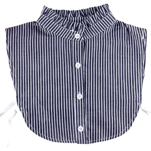 YSMILE Y Fashion New Women Personality Striped Ruffle Stand Fake Collar Female Lady All Match Decorative Clothes Accessories