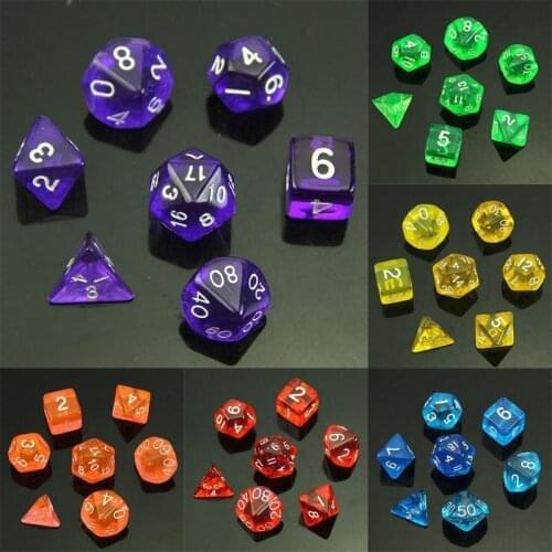 1 set of 7 sided dice D4 D6 D8 D10 D12 D20 for Dice Board Game