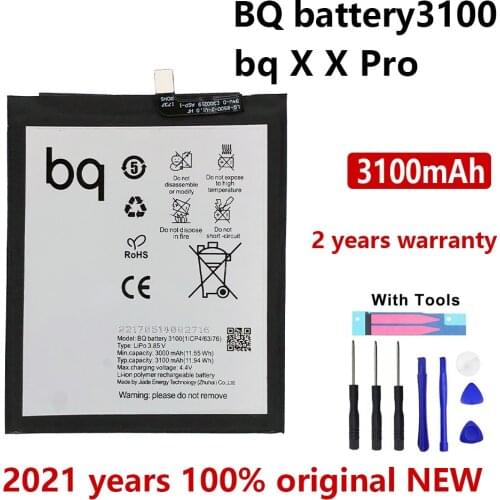 100% Original 3100mAh Phone Battery For BQ Aquaris X X Pro Batteries Bateria With Gift Tools