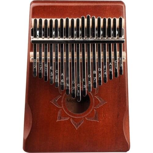 17 Keys Kalimba Mahogany Wood Thumb Finger Piano African Sanza Mbira w/ Tuning Tool Storage Bag for Beginner Musical Instrument