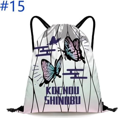 Anime Kochou Shinobu Shopping Bag Demon Slayer Backpack Drawstring Bag Type B