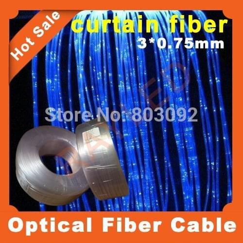 Free shipping,3*0.75mm,450m/roll,sparkle side lighting with lcuts,water screen,plastic optical fiber lighting