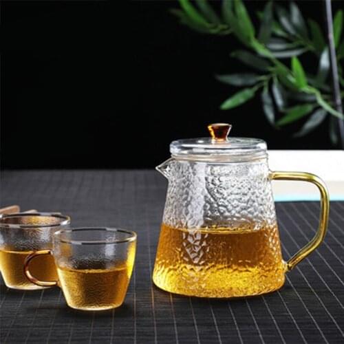 LIZAOTAO High Borosilicate Glass Hammered Teapot High Temperature Resistant Teapot Filter Household Flower Teapot Tea Maker