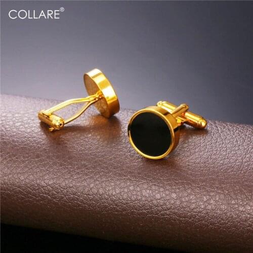 Collare Luxury Cufflinks For Mens Easy Round Shape Gold/Silver Color Cuff links Jewelry Cufflink High Quality C224