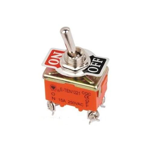 DPST ON/OFF 2 Position Panel Mounted Toggle Switch 250V 15A 1221