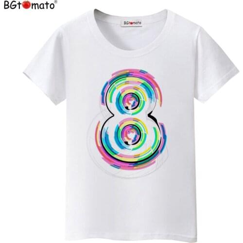 BGtomato Number 8 T-shirt Summer women top tees Beautiful shirt Cool top Hot sale tshirt couple clothes Brand t shirt women
