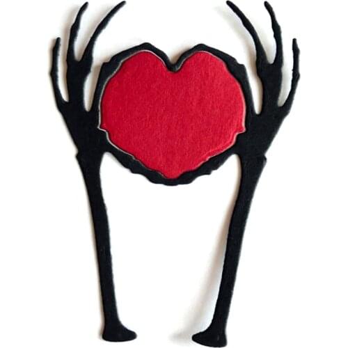 Halloween Loving Skeleton Hand Carbon Steel Cutting Dies DIY Scrapbooking Photo Album Embossing Paper Cards Making Stencil Q1FD