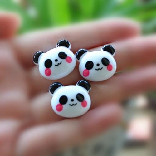 Resin Crafts For DIY Decoratio 10pcs Mixed 22*20mm Very Cute Flat Back Resin Cabochon Panda