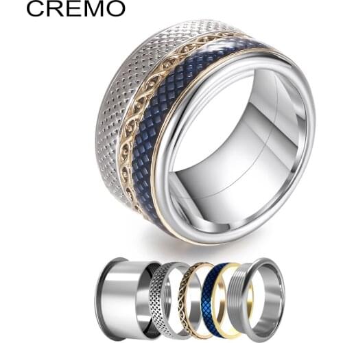 Cremo Stackable Rings Women Layers Filled Ring Stainless Steel Ring Interchangeable Arctic Symphony Collection Band