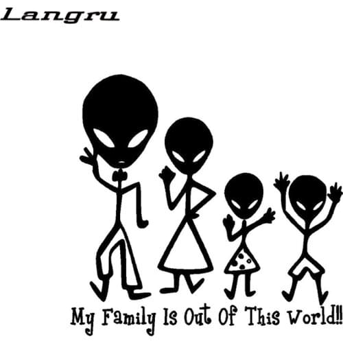 Langru Alien Family Out of This World...Unique Vinyl Graphic Decal Car Window Sticker Car Accessories Jdm