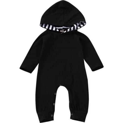 Long Sleeve Lovely Baby Kids Cotton Hoodies Solid Color Basic Clothes For Baby Autumn Jumpsuit Cotton Outfit Set 0-24M