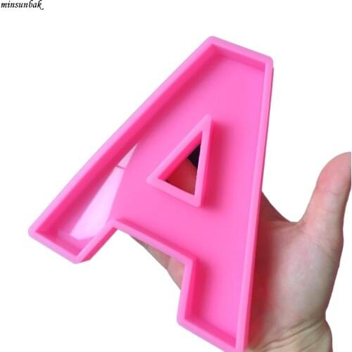 Minsunbak JUMBO Alphabet Silicone Chocolate Mold The Finished Product Size Is 150*150*13MM 26 Capital Letters Epoxy Resin Mold