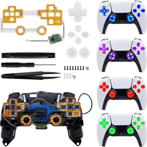 DIY Refit Replacement Parts Kit for PlayStation 5 LED Lights Panel For PS5 Controller Gamepad Joystick Video Games Accessorries