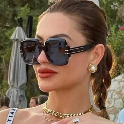 New Trend Brand Sunglasses Women Classic Vintage Square Oversized Sun Glasses For Women Fashion 2021 Luxury Retro Zonnebril