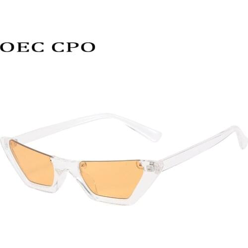 OEC CPO Fashion Cat Eye Sunglasses Women Steampunk Semi-Rimless Sun Glasses Ladies Vintage Plastic Eyeglasses UV400 O941
