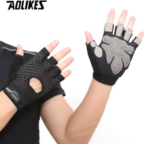 AOLIKES Professional Gym GlovesExercise Gloves Men Hands Protecting Breathable Sports Gloves Sport Fitness Weight-lifting Gloves