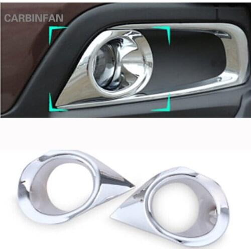 Front fog lamps cover Fog light frame trim decoration Front fog lamp frame Trim fit for Peugeot 2008 accessories P324