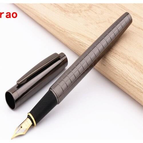 Luxury quality 856 Pure gray line Business office Medium nib fountain pen New Student school office supplies pen