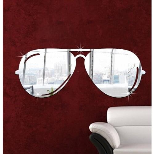 Simple and fashionable sunglasses acrylic mirror wall stickers for home decoration