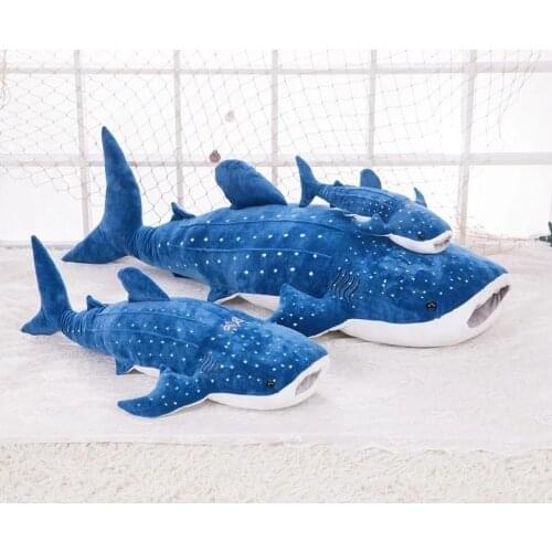 Dropshipping 55/100cm Lovely Blue Whale Plush Toys Cute Animals Big Shark Doll Soft Stuffed Toy Fish Children Girls Xmas Gift