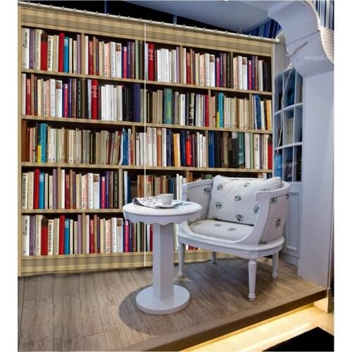 Luxury Blackout 3D Window Curtain For Living Room book curtains