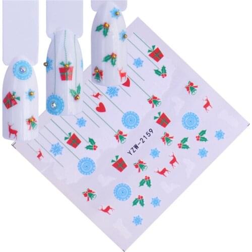Christmas Snowflake Nail stickers art decorations slider adhesive Water Transfer decals manicure lacquer accessoires polish foil