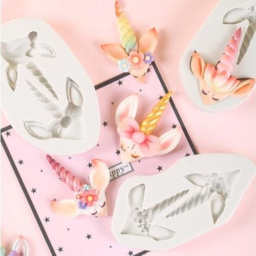 Cute Unicorn Silicone Mold Fondant Cake Decoration Mould Sugarcraft Chocolate Baking Tools Kitchenware For Cake Gumpaste Form