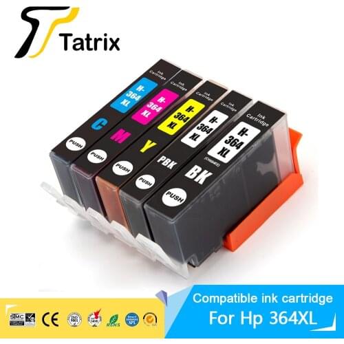 Tatrix 5PCS For HP364XL HP364 XL Ink Cartridge For HP Photosmart Deskjet 3070A 5510 6510 B209a C510a C309a Printer