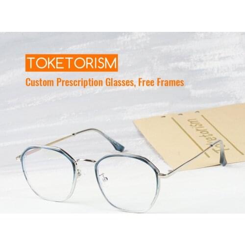 Toketorism Fashion Anti Blue Light Glasses Quality TR90 Metal frame For Women and Men 1202