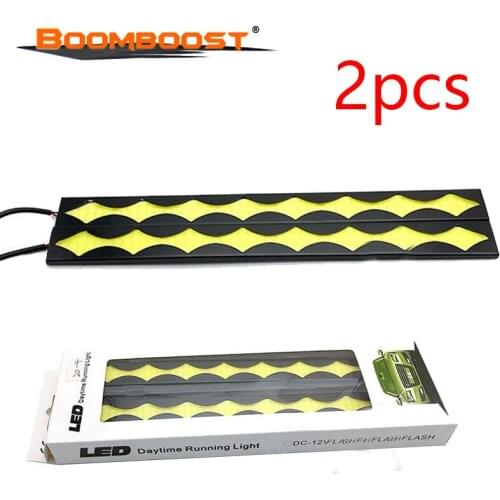 12W LED Bright car light Auto Car Vehicle Running lights 2 pcs 12V COB Pure White Car Auto arrow shape light