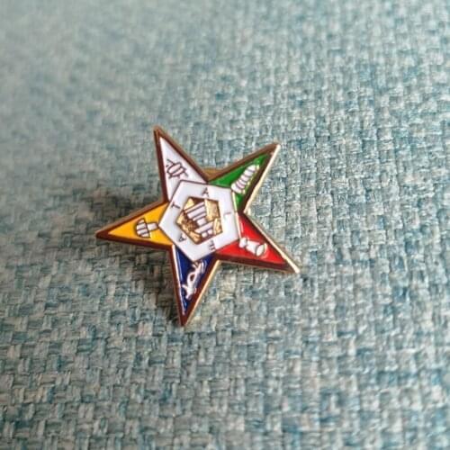 Factory Price 100pcs 1" Eastern Star Logo masonic mason freemasonry lapel pin emblem