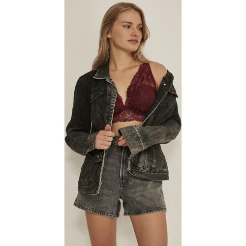 C & City 7105 Women Coated Bralet Bra Panty set Burgundy