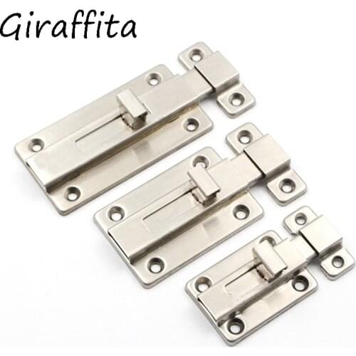 1Pc 2/3/4 Inch Long Silver Stainless Steel Door Latch Sliding Lock Bolt Latch Hasp Staple Gate Safety Lock