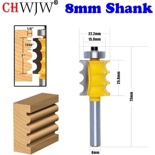 1PC 8mm Shank High Quality 25.4mmH Triple Bead/ Column Molding Router Bit -CHWJW