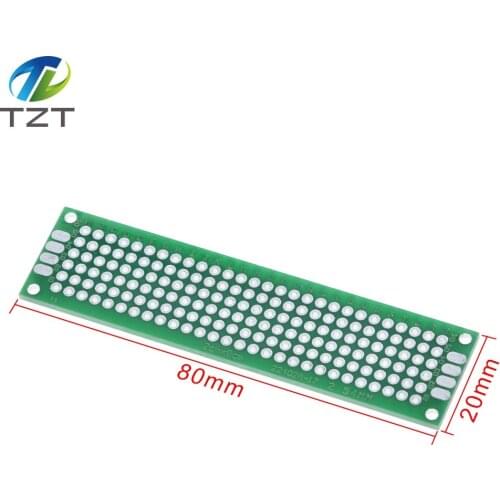 10pcs 2x8 cm double Side prototype pcb 2*8 panel Universal Board green
