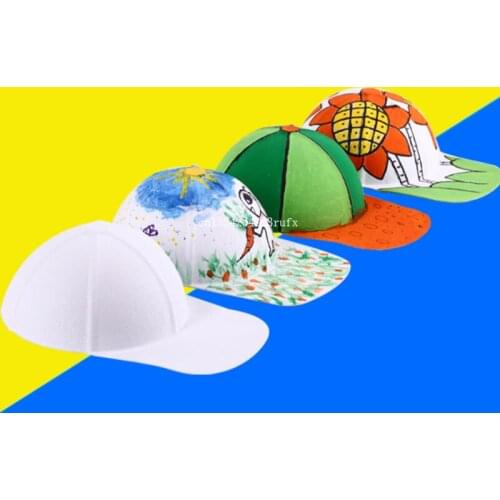100pcs White Pulp Paper Caps DIY Hand-painted Hip Hop Caps Blank Baseball Hat For Kids Party Decoration Gift Favors