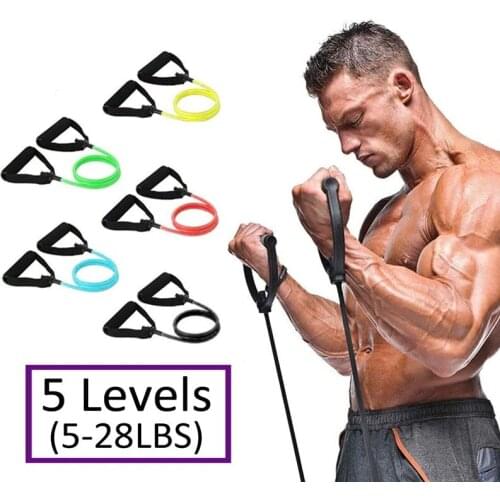 120cm Fitness Resistance Bands Gym Equipment Elastic Bands For Yoga Pull Rope Fitness Workout Home Excerciser Training 5 Levels