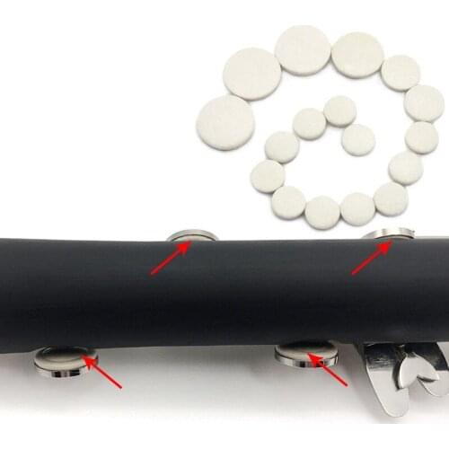 17pcs bB Clarinet Sound Hole Keys Seal Pads Sheep Casing Woodwind Instrument Accessories