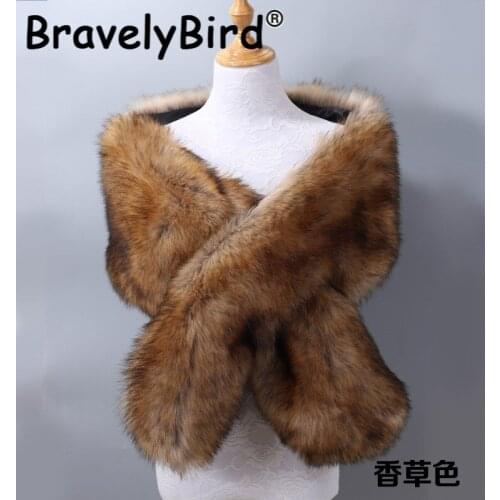 2021 Bridal Wedding Shawl Super Faux Fur Fluffy Luxury Winter Wraps Women Party Stole 165*30cm Large Warm Jakcets Elegant Cloak