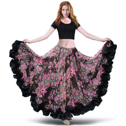 Belly dance skirt Bohemia 360° Large Swing Dancing Skirts Gypsy Dance Costumes Dress Spanish Flamenco Skirt belly dance costume