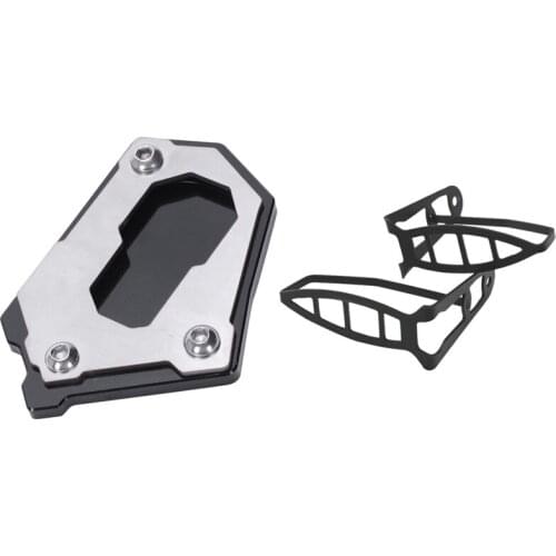 Kickstand Side Stand Enlarge Extension With Pair Motorcycle Rear Turn Signal Indicator Light Grill Protector Cover
