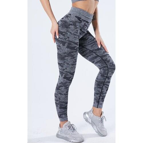NORMOV Seamless Women Pants Fitness High Waist Push Up Camouflage Print Trousers Workout Skinny Pencil Pants Mujer
