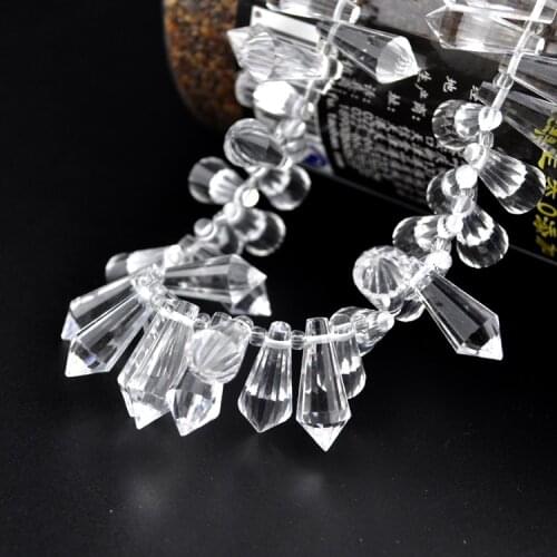 Wholesale 50pcs 8*20mm Tear Drop Faceted Crystal Glass Beads Pendant Fit Jewelry Necklace Craft Curtain Chandelier DIY Making